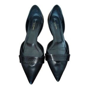 Narciso Rodriguez Women's Flats Dress Shoe Slip On Pointed Toe Black Size 38.5